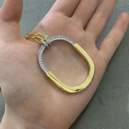 [Lumi Jewelry]LOCK DIAMOND NECKLACE