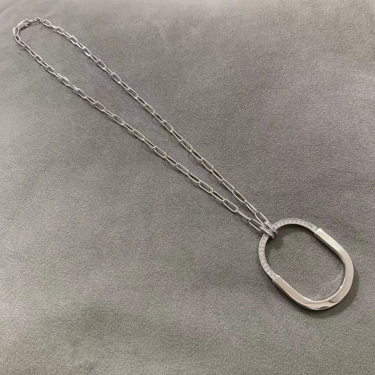 [Lumi Jewelry]LOCK DIAMOND NECKLACE
