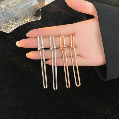 [Lumi Jewelry]HARDWEAR LONG DROP EARRINGS
