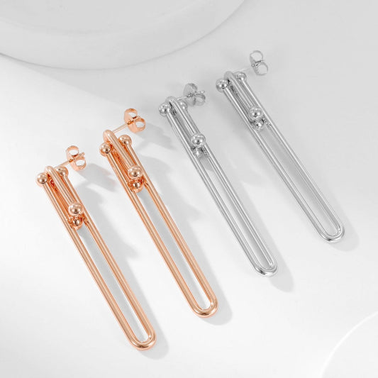 [Lumi Jewelry]HARDWEAR LONG DROP EARRINGS