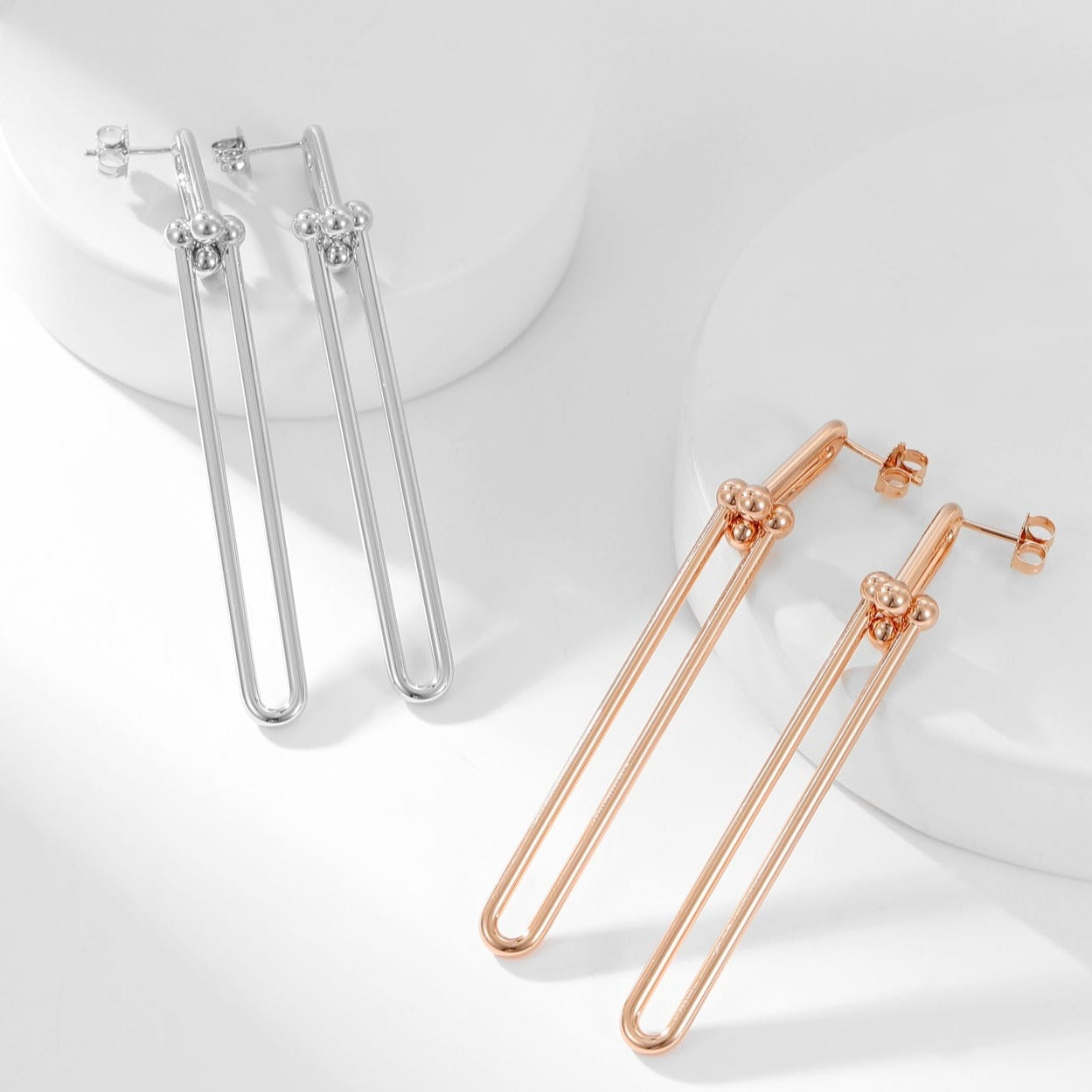 [Lumi Jewelry]HARDWEAR LONG DROP EARRINGS
