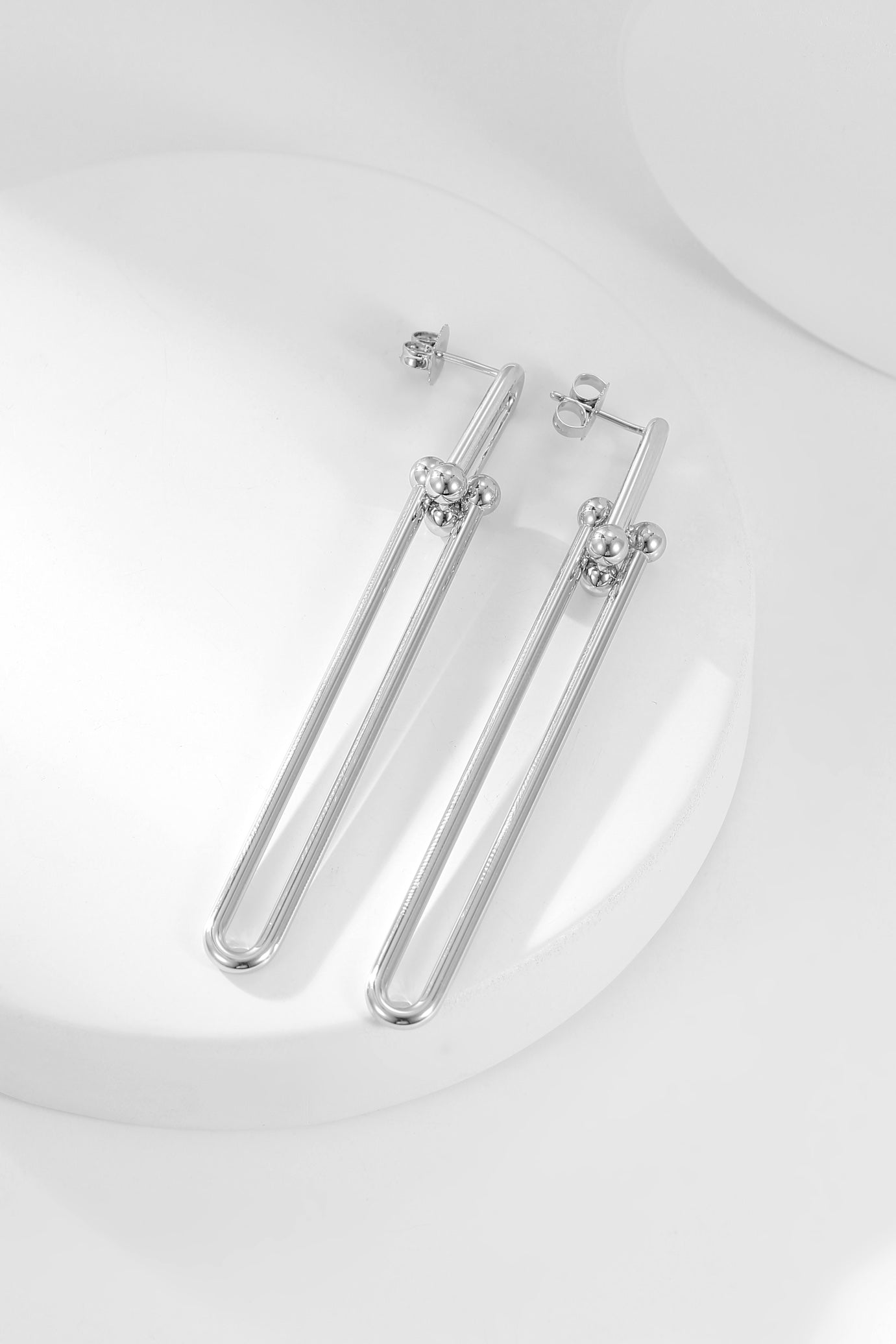 [Lumi Jewelry]HARDWEAR LONG DROP EARRINGS