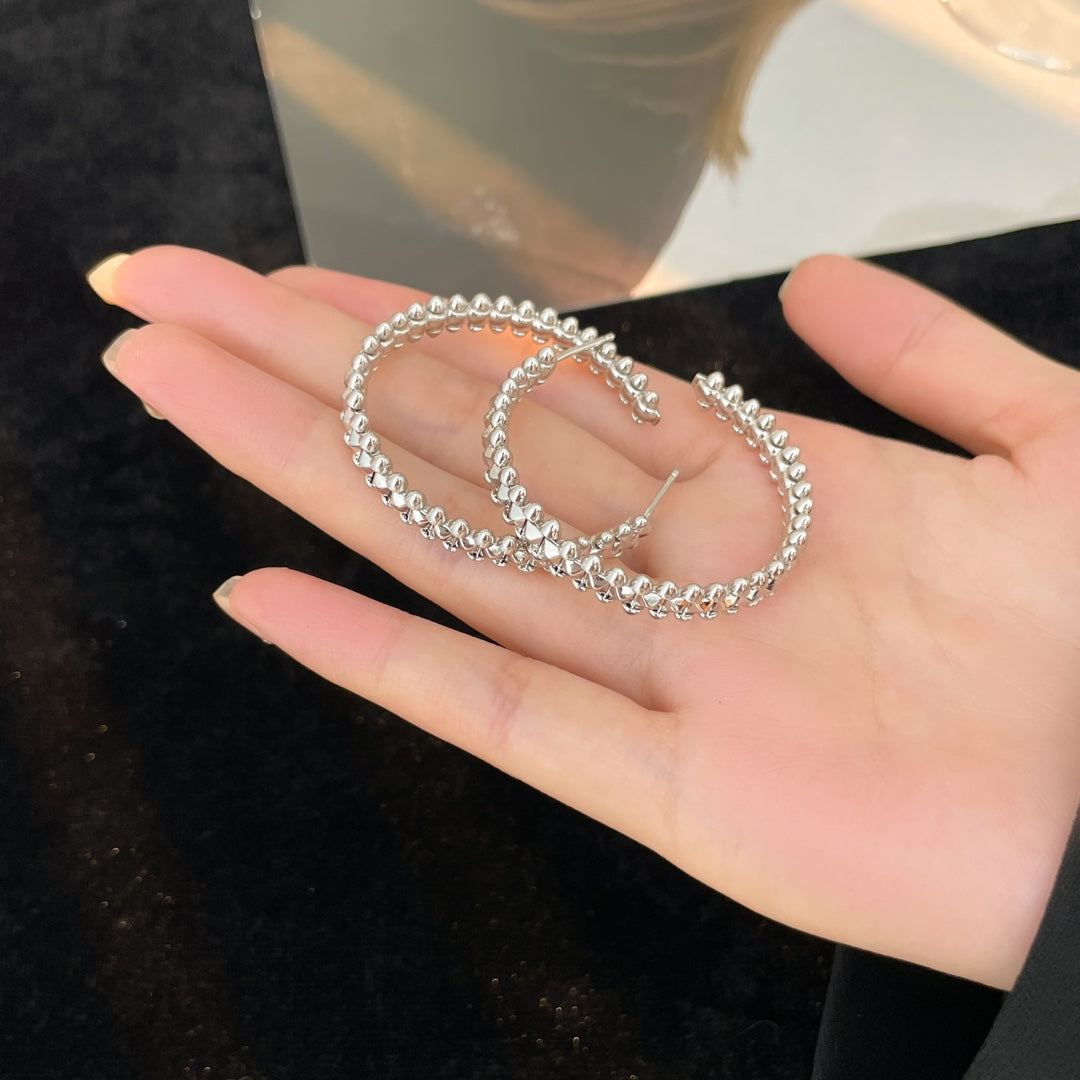 [Lumi Jewelry]CLASH HOOP LARGE EARRINGS