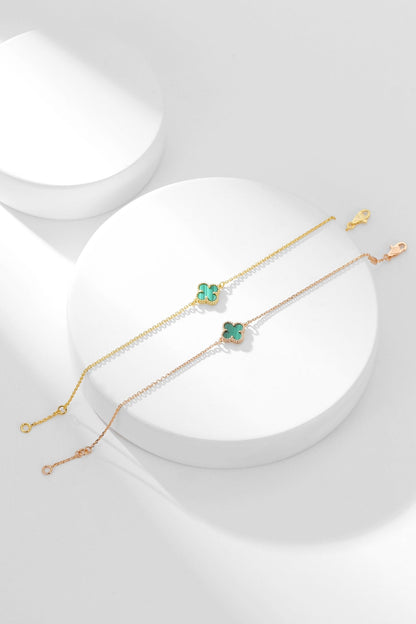 [Lumi Jewels]CLOVER BRACELET MALACHITE 1 MOTIF