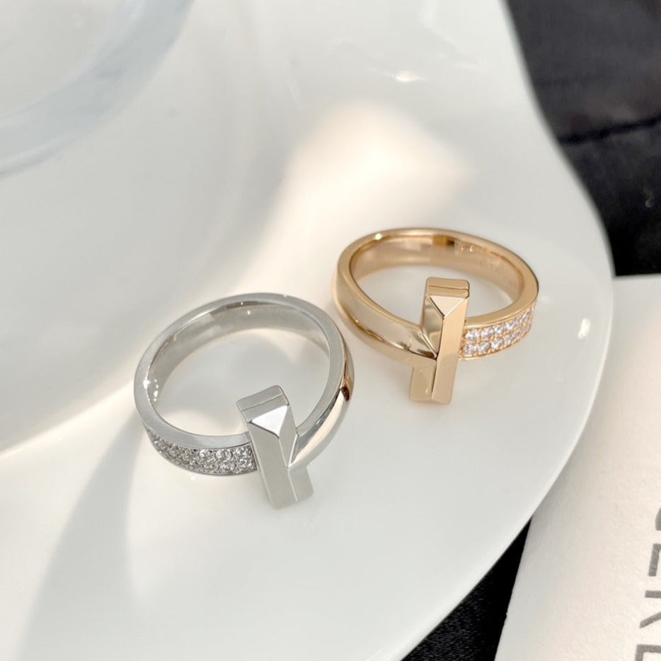 [Lumi Jewelry]T WIDE DIAMOND RING