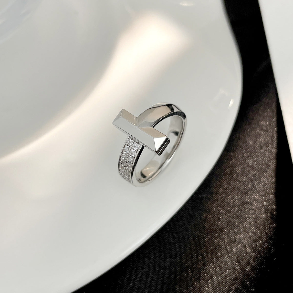 [Lumi Jewelry]T WIDE DIAMOND RING
