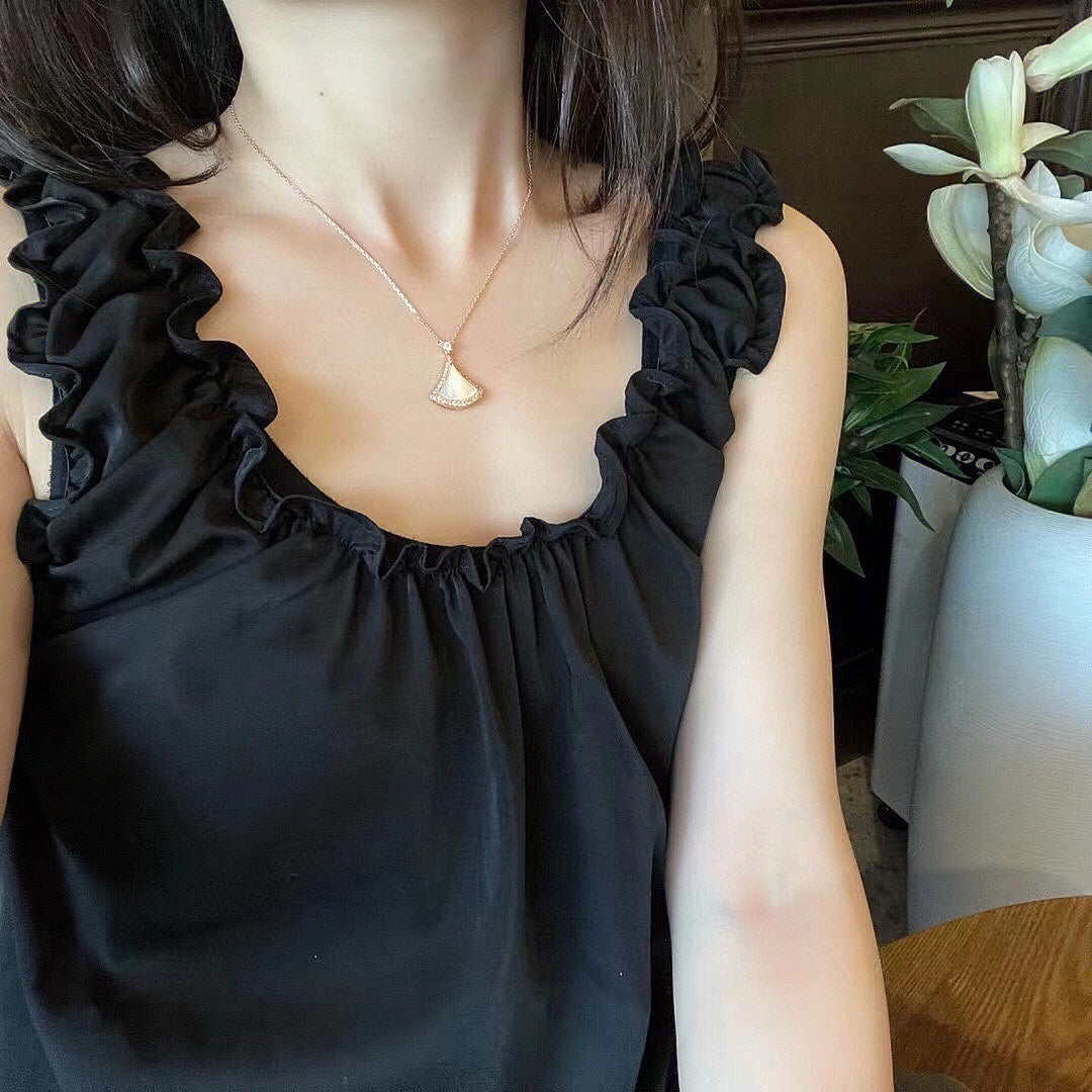 [Lumi Jewels]DREAM MOP DIAMOND PAVED PINK GOLD NECKLACE