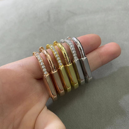 [Lumi Jewelry]LOCK MEDIUM DIAMNOND EARRINGS