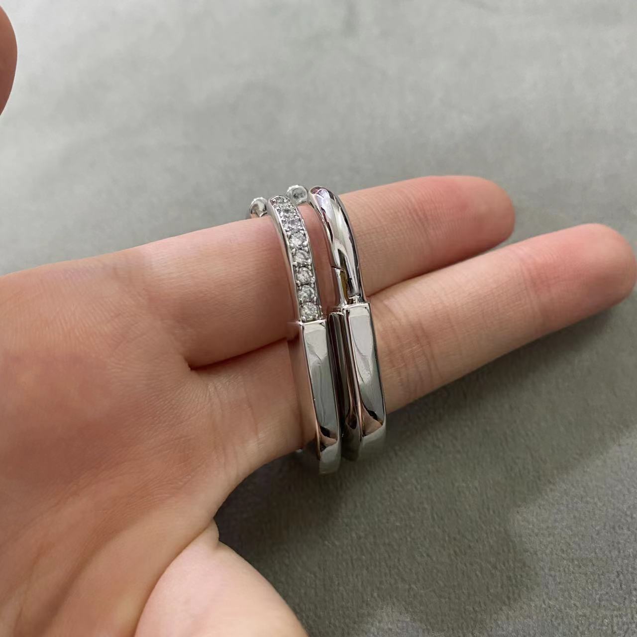 [Lumi Jewelry]LOCK MEDIUM DIAMNOND EARRINGS
