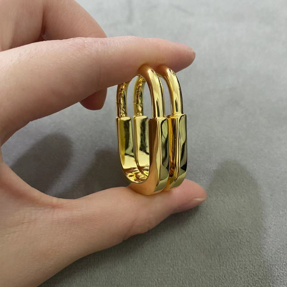 [Lumi Jewelry]LOCK MEDIUM EARRINGS