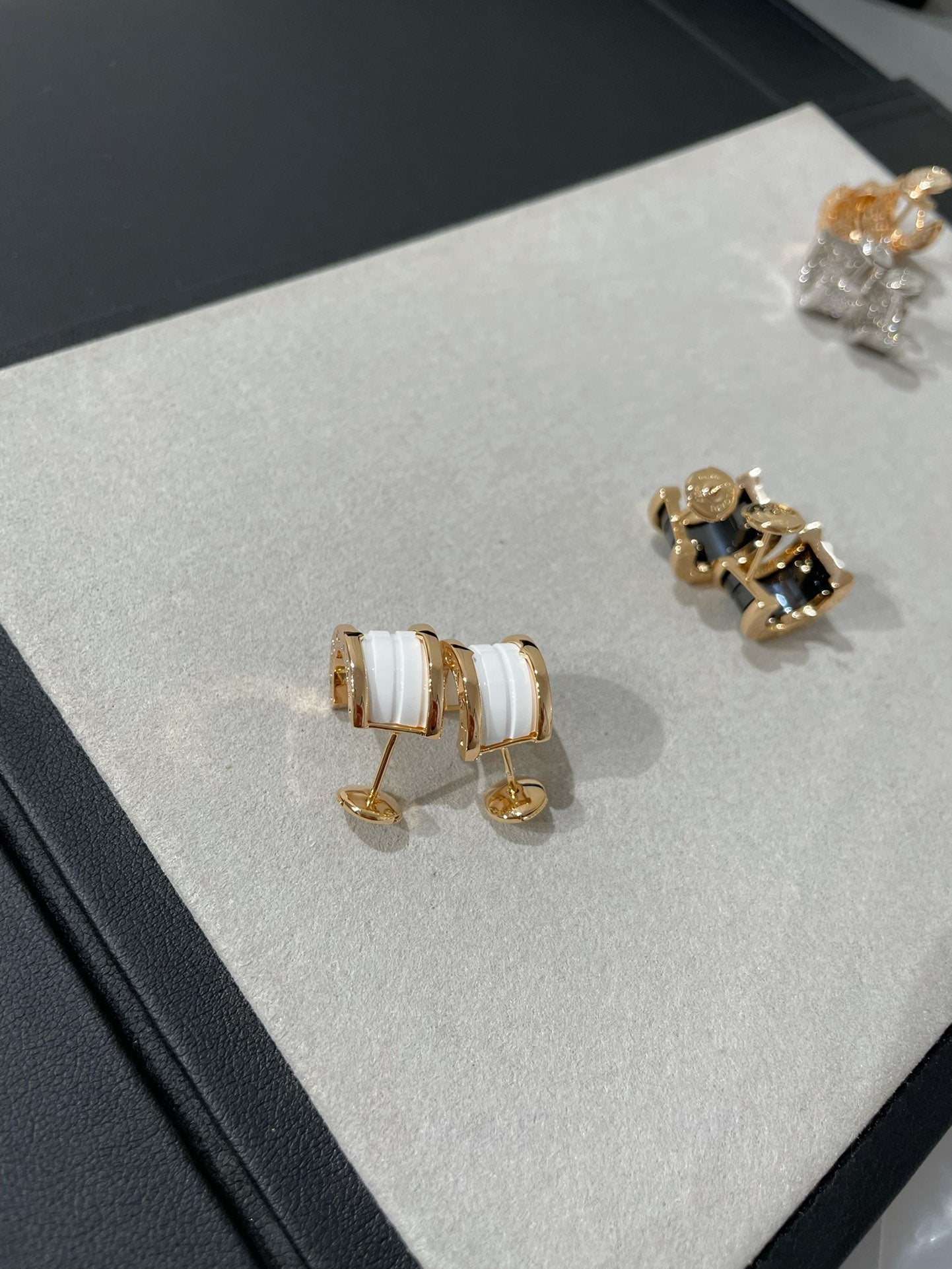 [Lumi Jewels]ZERO 1 PINK GOLD CERAMIC EARRINGS