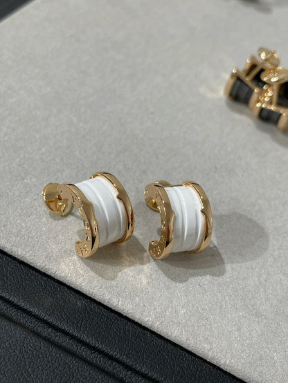 [Lumi Jewels]ZERO 1 PINK GOLD CERAMIC EARRINGS