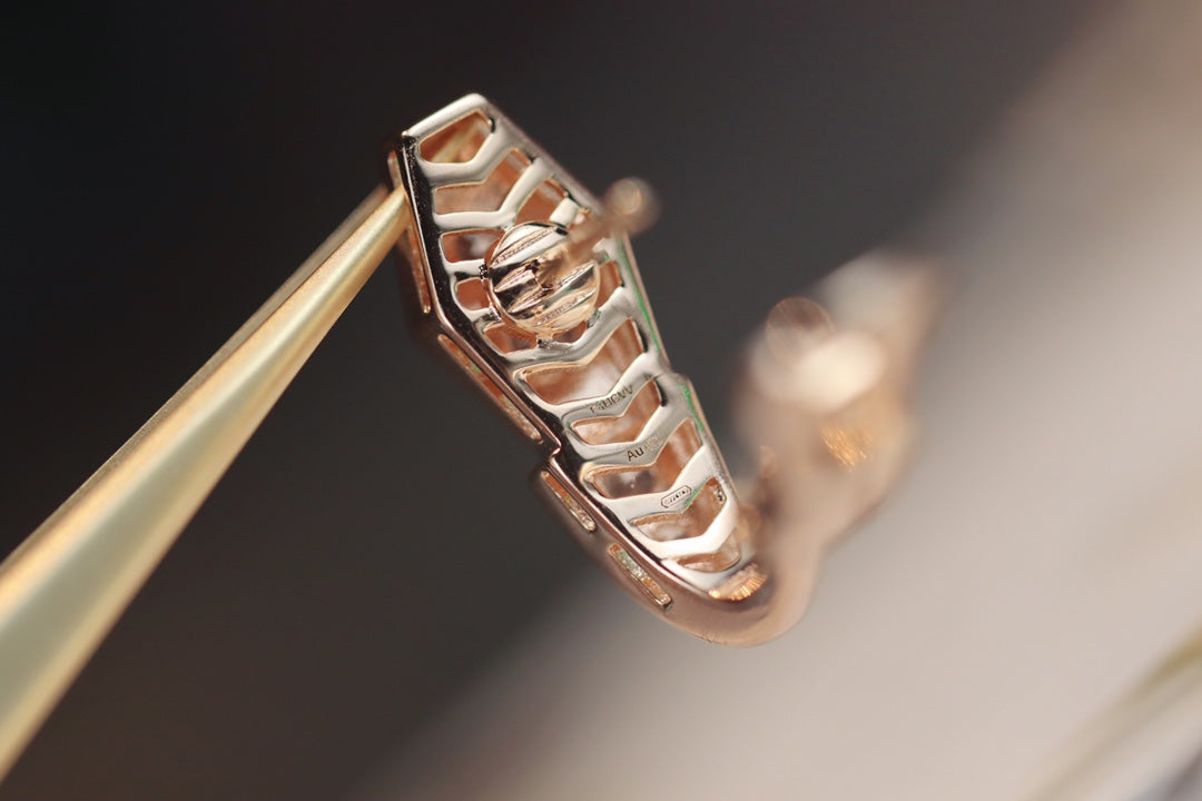 [Lumi Jewels]SERPENT PINK GOLD DIAMOND EARRINGS