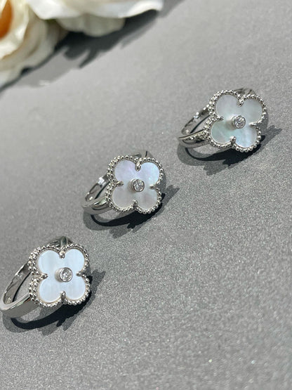 [Lumi Jewels]CLOVER SILVER MOP DIAMOND RING