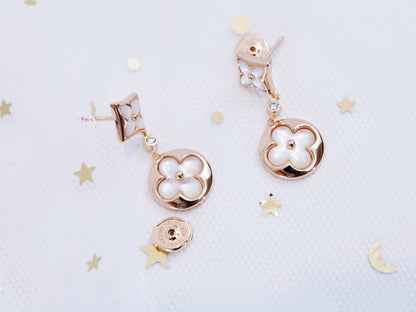 [Lumi Jewels]STAR AND SUN PINK GOLD MOP DROP EARRINGS