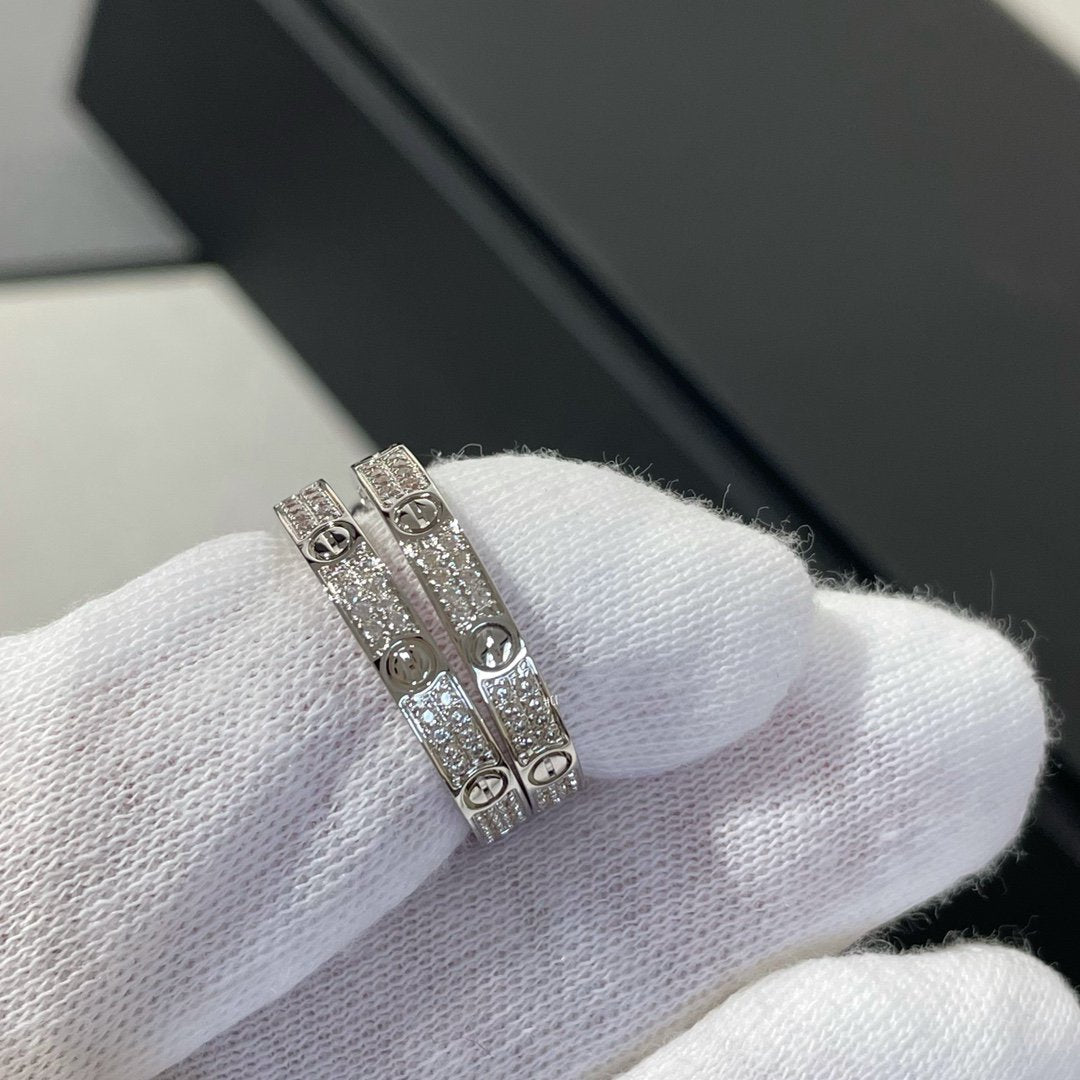 [Lumi Jewels]LOVE DIAMOND SILVER HOOP EARRINGS