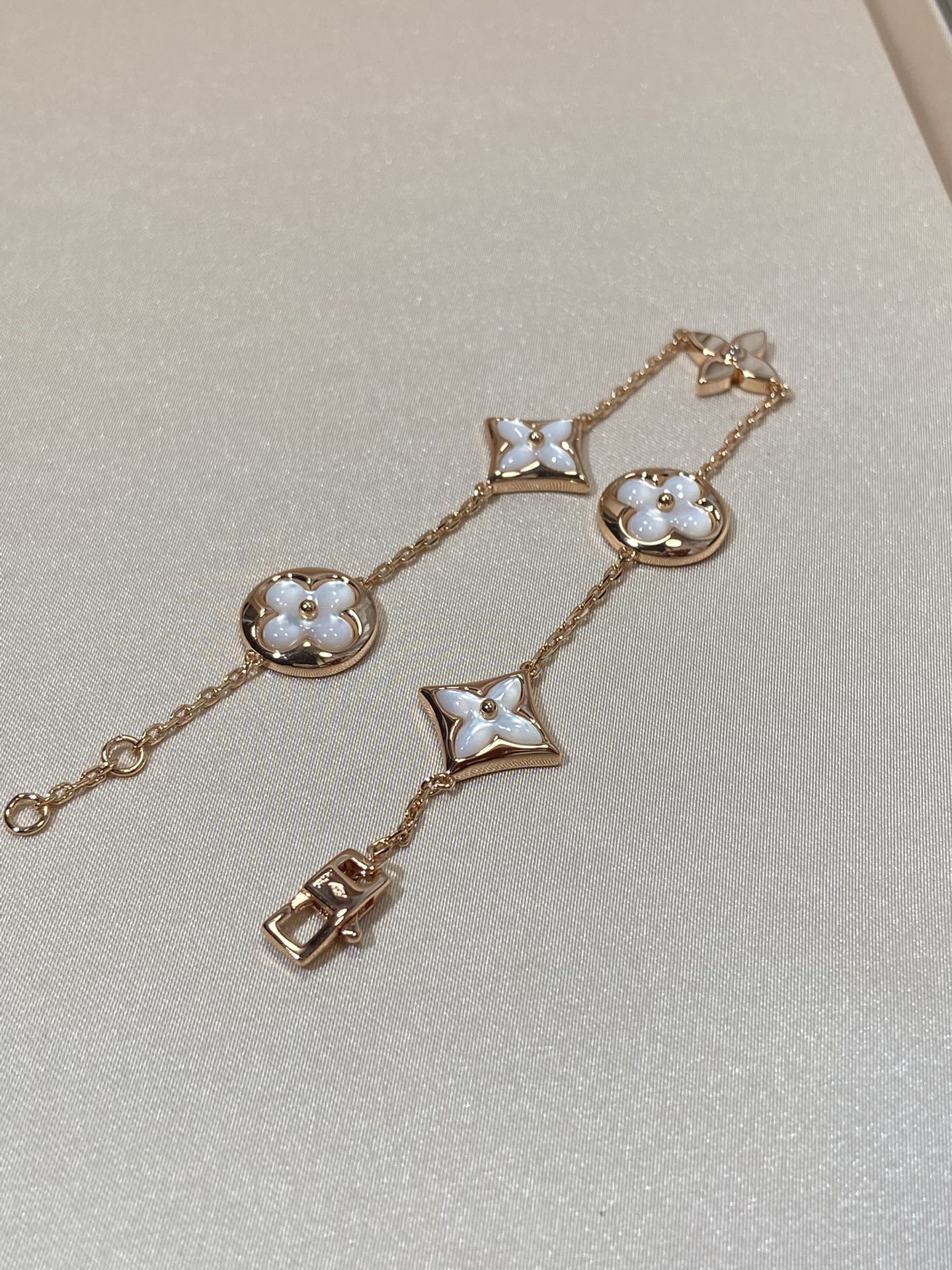 [Lumi Jewels]STAR AND SUN 5 MOTIF MOP PINK GOLD BRACELET