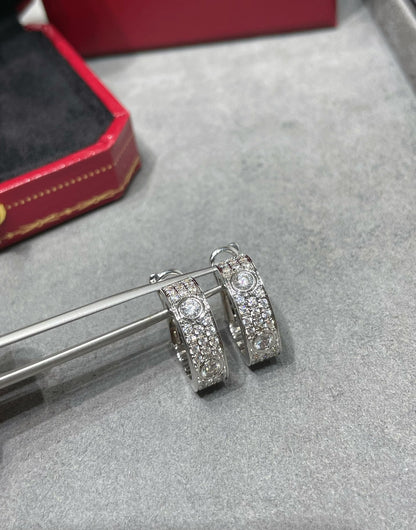 [Lumi Jewels]LOVE 5.5MM DIAMOND PAVED EARRINGS