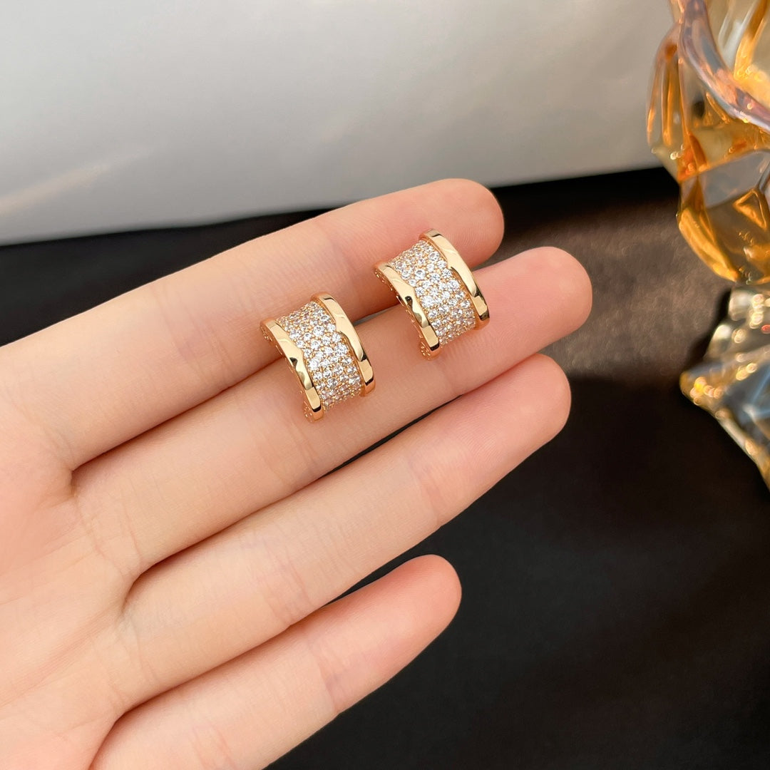 [Lumi Jewels]ZERO 1 DIAMOND PAVED EARRINGS