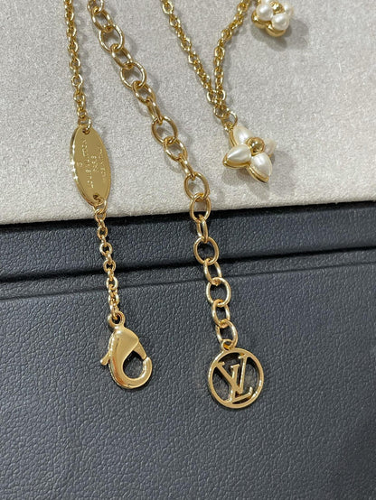 [Lumi Jewels]FLOWERGRAM GOLD MOP DOUBLE ROW NECKLACE