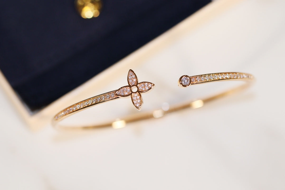 [Lumi Jewels]IDYLLE GOLD OPEN BRACELET DIAMOND PAVED