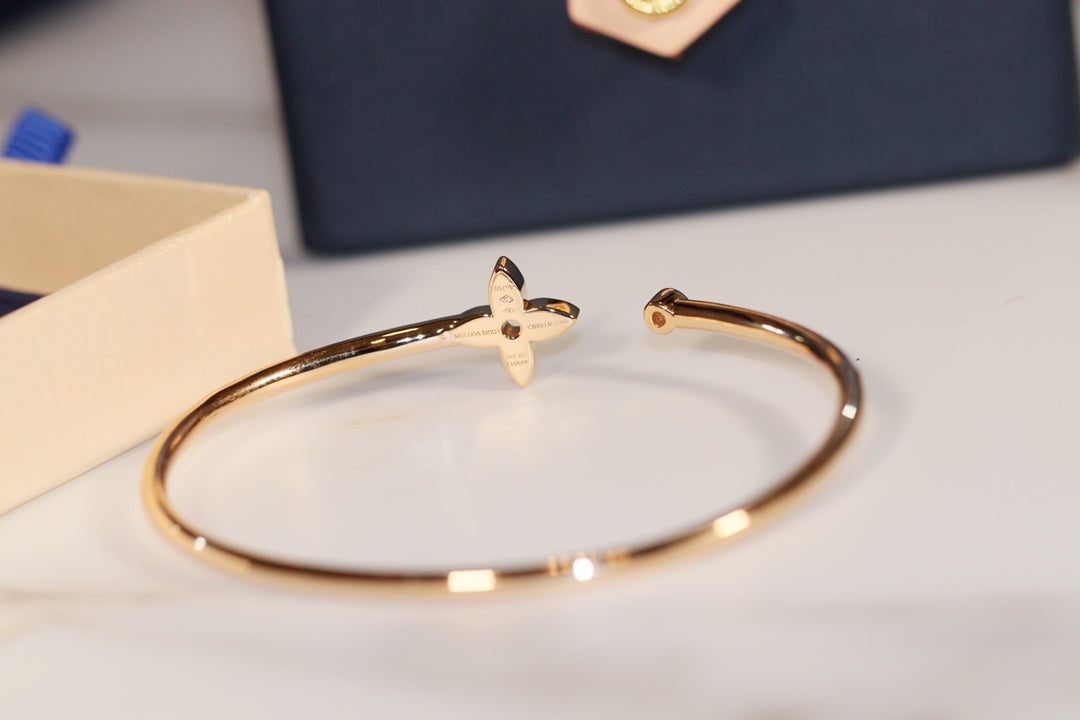 [Lumi Jewels]IDYLLE GOLD OPEN BRACELET DIAMOND PAVED