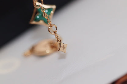 [Lumi Jewels]STAR AND SUN 4 MOTIF PINK GOLD MALACHITE BRACELET