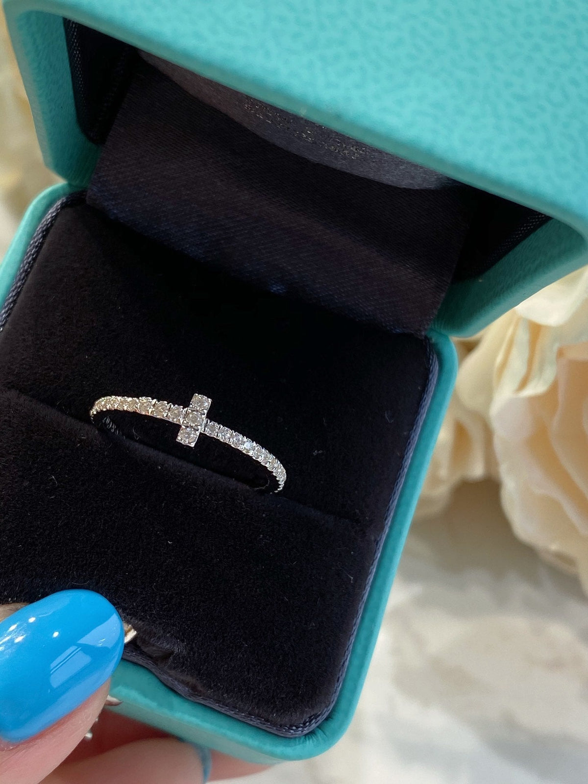 [Lumi Jewelry]T SMALL RING DIAMOND SILVER
