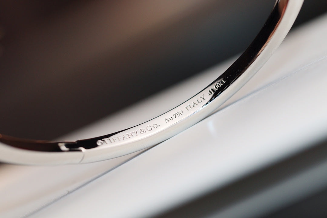 [Lumi Jewelry]NARROW T1 HINGED BANGLE DIAMOND SILVER