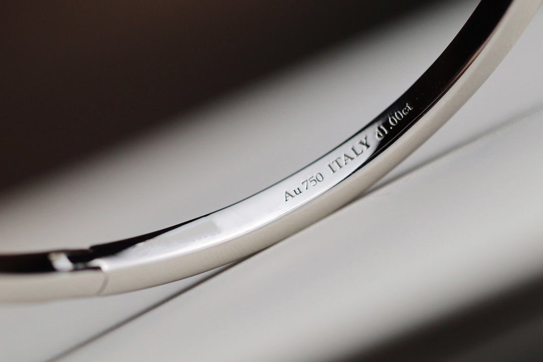 [Lumi Jewelry]NARROW T1 HINGED BANGLE DIAMOND SILVER