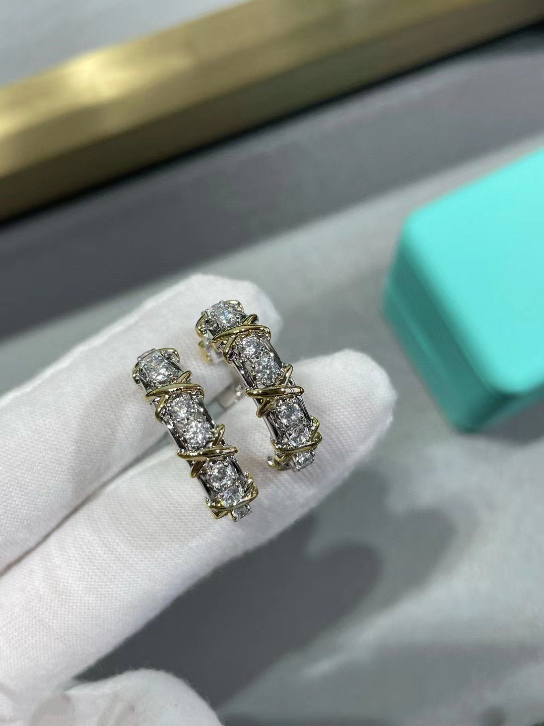 [Lumi Jewelry]SCHLUMBERGER GOLD DIAMOND EARRINGS