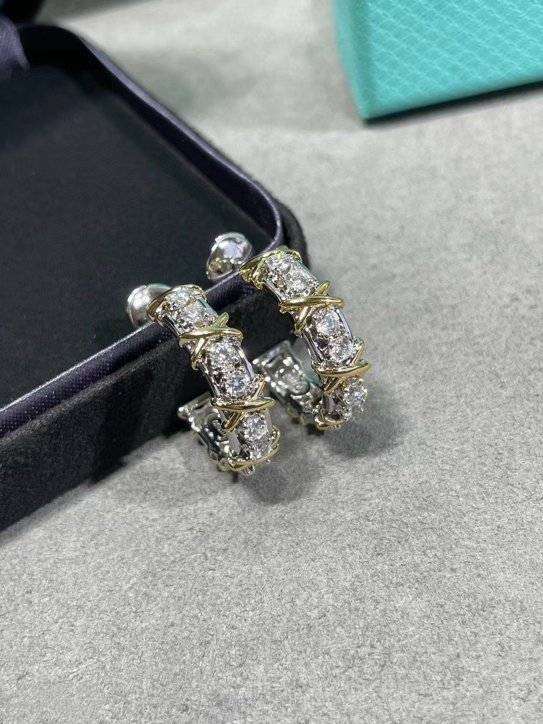 [Lumi Jewelry]SCHLUMBERGER GOLD DIAMOND EARRINGS