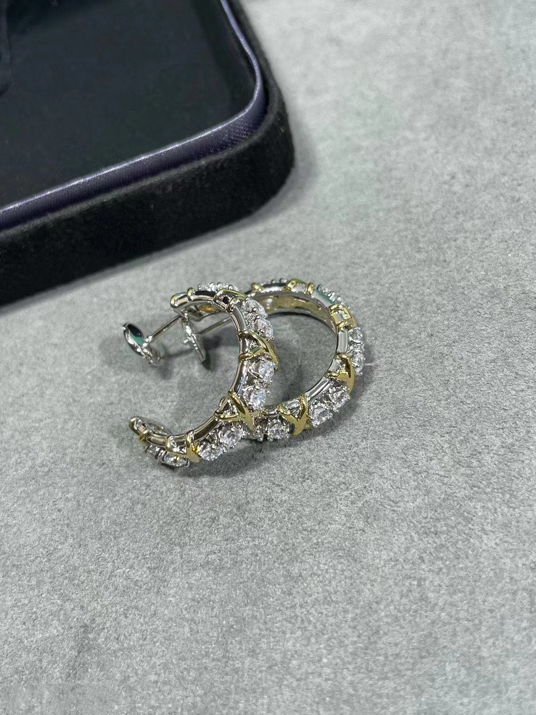 [Lumi Jewelry]SCHLUMBERGER GOLD DIAMOND EARRINGS