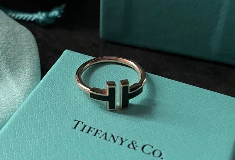 [Lumi Jewelry]T SMALL ONYX PINK GOLD RING