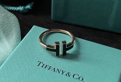 [Lumi Jewelry]T SMALL ONYX PINK GOLD RING