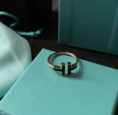 [Lumi Jewelry]T SMALL ONYX PINK GOLD RING