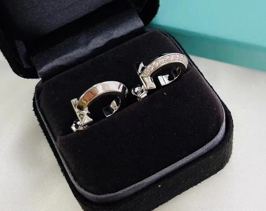 [Lumi Jewelry]T1 HOOP DIAMOND EARRINGS