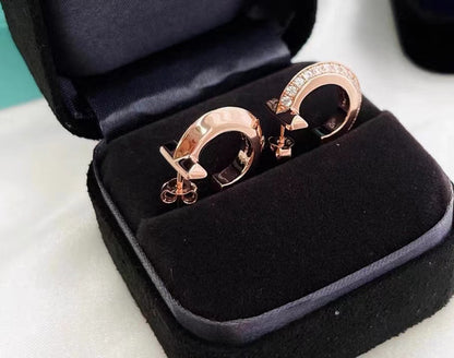 [Lumi Jewelry]T1 HOOP DIAMOND EARRINGS