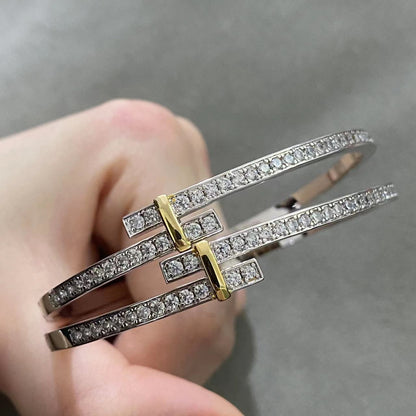 [Lumi Jewelry]EDGE DIAMOND GOLD SILVER BRACELET