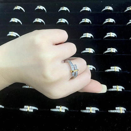 [Lumi Jewelry]EDGE GOLD SILVER DIAMOND RING