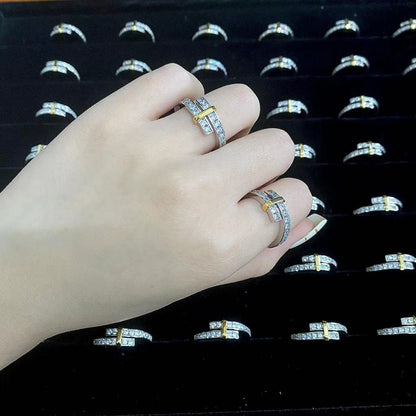 [Lumi Jewelry]EDGE GOLD SILVER DIAMOND RING