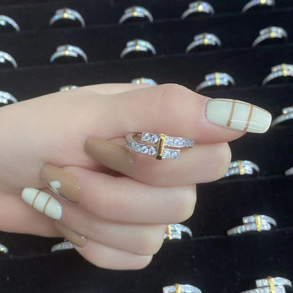 [Lumi Jewelry]EDGE GOLD SILVER DIAMOND RING