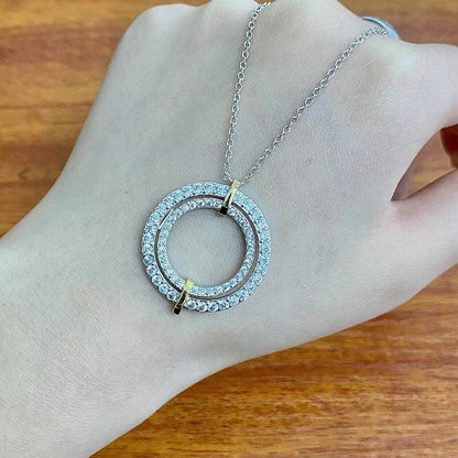 [Lumi Jewelry]EDGE DIAMOND GOLD SILVER NECKLACE