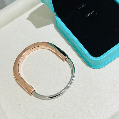 [Lumi Jewelry]LOCK PINK GOLD SILVER DIAMOND BRACELET