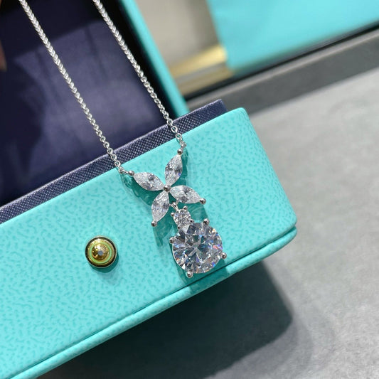 [Lumi Jewelry]VICTORIA PENDANT SILVER DIAMOND NECKLACE