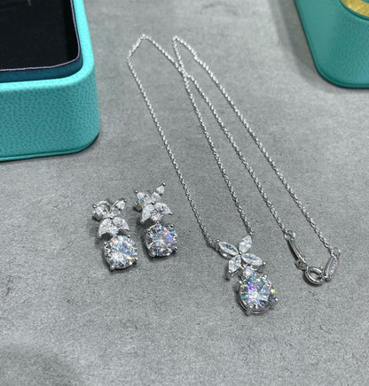 [Lumi Jewelry]VICTORIA PENDANT SILVER DIAMOND NECKLACE