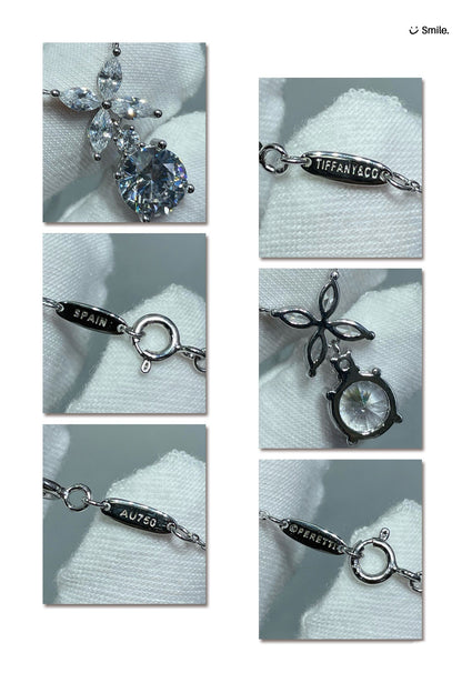 [Lumi Jewelry]VICTORIA PENDANT SILVER DIAMOND NECKLACE