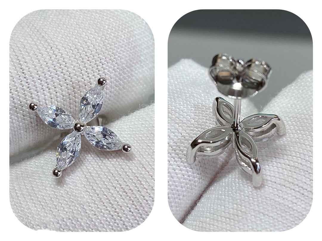 [Lumi Jewelry]VICTORIA SILVER DIAMOND STUD MINI EARRINGS