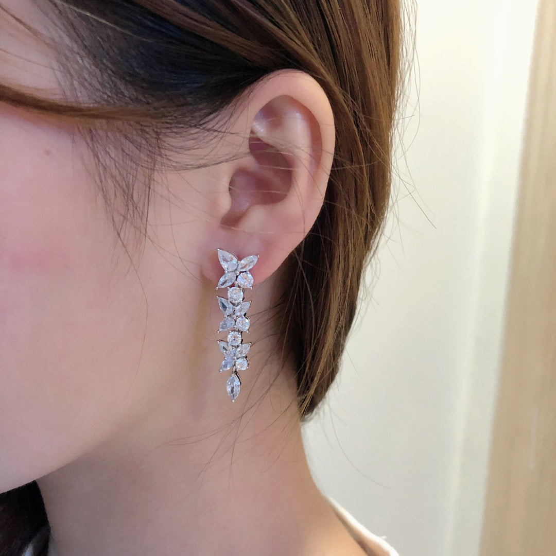 [Lumi Jewelry]VICTORIA SILVER DIAMOND DROP EARRINGS