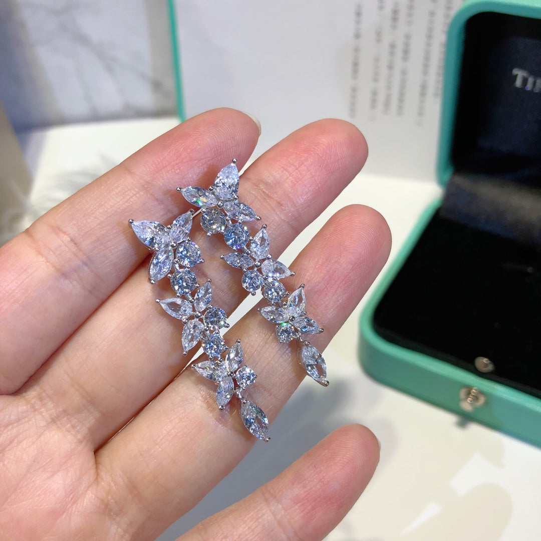 [Lumi Jewelry]VICTORIA SILVER DIAMOND DROP EARRINGS
